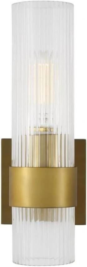 Generation Lighting 014817605396 Geneva 1 Light Wall Sconce Burnished Brass Clear Glass
