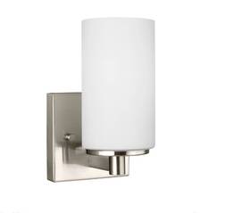 4190301en3-962 Generation Lighting 4139101en3-962 Brushed Nickel Wall Bath Sconce With Bulb New