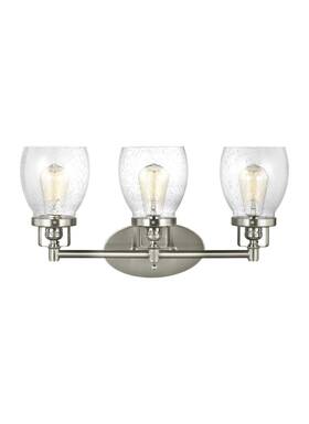 4414503en7-962 Generation Lighting Belton 3-light Led Bathroom Vanity Light In Brushed Nickel