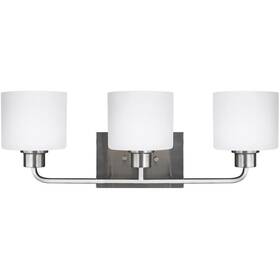 4428803en3-962 Generation Lighting Canfield 3-light 23 Inch Bathroom Vanity Light In Brushed Nickel
