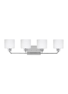 4428804en3-05 Generation Lighting Canfield 4-light Bathroom Vanity Light In Chrome