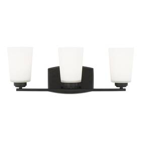 4428903en3-112 Generation Lighting Franport 3-light Bathroom Vanity Light In Midnight Black