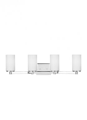 4439104en3-05 Generation Lighting Chrome Four Light Wall Bath From The Hettinger Collection