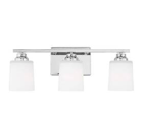 Generation Lighting 785652119842 Vinton 3-light Chrome Bathroom Vanity Light Glass