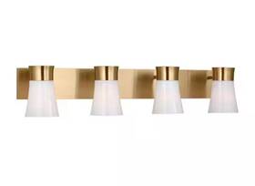 Djv1084sb Generation Lighting Roy 32.25 Inch 4-light Satin Brass Extra Large Vanity Light With Milk Glass Shades