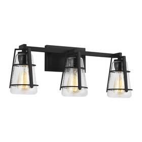 Vs2473mbk Generation Lighting Adelaide 24 Inch 3-light Bathroom Vanity Light In Midnight Black