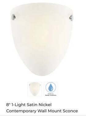 Hdp15008 Generic Private Brand 1- 8 Inch Light Satin Nickel Contemporary Wall Mount Sconce