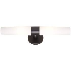 P5042-66a George Kovacs Saber 5 Inch 2-light Black Vanity Light With Cased Etched Opal