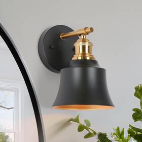 1-lig Gepow 732133132579 Sconce Wall Lighting Modern Farmhouse Black Gold Mounted Sconces