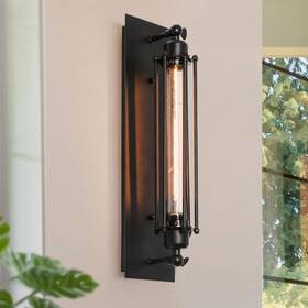 Gepow 732133135617 Black Wall Sconces 1-light Modern Farmhouse Lighting 18.5ftft Be