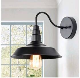Gepow 739406524352 Black Wall Sconces Lighting Farmhouse Barn Gooseneck Mount Light Fixture