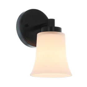 Xb-w1235-1-mb Glass Wall Sconce Modern 1 Light Bathroom Vanity Used Black Sconces