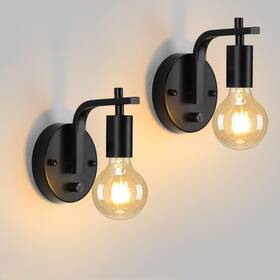 9944969 Glighone Wall Sconces Set Of Two Light With Switch Dimmble Black Sconc