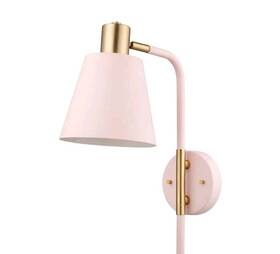 Globe 058219518267 14 Inch Pink Electric Cleo 1- Reading Light Plug-in Or Hardwire Wall Sconce