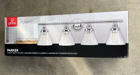 51446 Globe Electric Parker 4 Light Vanity Fixture Chrome Finish