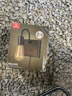 51802 Globe Electric Williams Plug-in Wall Sconce Modern Easy Install