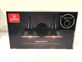 63000004 Globe Brooklyn 2light Vanity Light With Towel Ring And Toilet Paper Holder Black 63000004 Globe Brooklyn 2light Vanity Light With Towel Ring And Toilet Paper Holder Black
