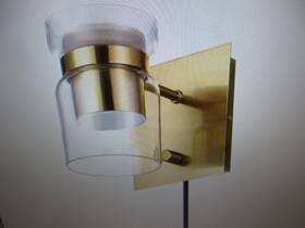 91002869 Globe 1-light Matte Brass Led Integrated Plug-in Or Hardwire Wall Sconce