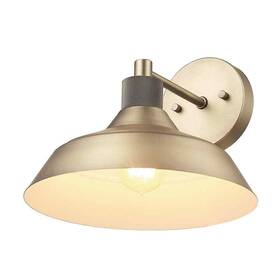 44841 Globe Electric Sutton 1-light Matte Brass Outdoor Wall Sconce With Textured Socket
