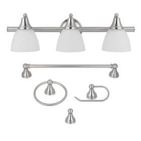 50700 Globe Electric Estoril 24 Inch 3-light Classic Brushed Nickel Bathroom Vanity Light With Frosted