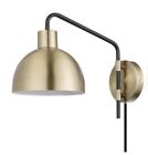 51719 Globe Electric Dmitri 1light Antique Brass Plug-in Or Hardwire Wall Sconce