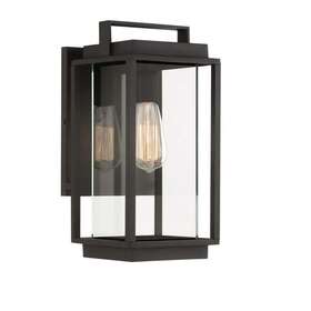 39455-hbc Glucksteinelements Outdoor Wall Sconce 1-light Weather Resistant Metal Black