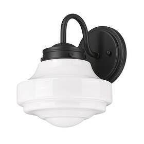 0508-1w Golden Lighting Ingalls 9 Inch Tall Bathroom Sconce - Matte Black / Vintage