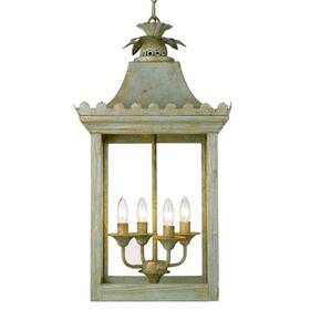 0838-4p Golden Lighting Vs Finley 4 Light 16 Inch Pendant In Vintage Sage