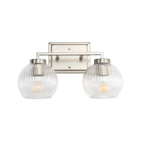 3094-ba2 Golden Lighting Elliott 2 Light 16 Inch W Vanity - Pewter / Ribbed 3094-ba2 Golden Lighting Elliott 2 Light 16 Inch W Vanity - Pewter / Ribbed