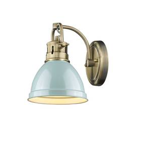 3602-ba1-ab-sf Golden Lighting Duncan 7 Inch Bathroom Vanity Light In Aged Brass