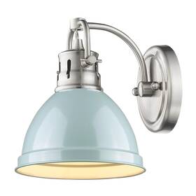 3602-ba1-pw-sf Golden Lighting 3602-ba1 Pw-sf Duncan 1-light Bath Vanity In Pewter With Seafoam