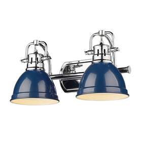 3602-ba2 Golden Lighting Ch Duncan 2 Light 17 Inch W Bathroom Vanity - Chrome / Navy