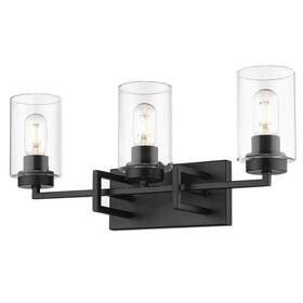 6070-ba3 Golden Lighting Tribeca 4.63 Inch 3-light Black With Accents Bath Vanity Light
