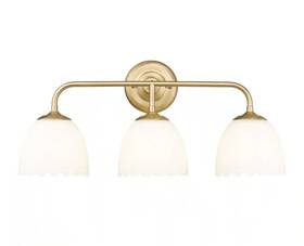 6954-ba3 Golden Lighting Dorinda 7.5 Inch 3-light Gold Vanity Light With Opal Glass