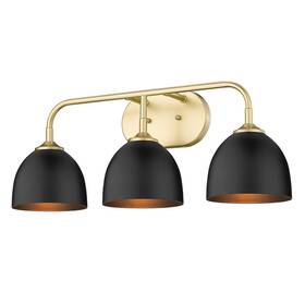 6956-ba3 Golden Lighting Zoey 8 Inch 3-light Olympic Gold Vanity Light