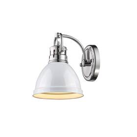 3602-ba1 Golden Lighting 844375024397 Ch-wh Duncan - One Light Bath Vanity Chrome Finish White Glass