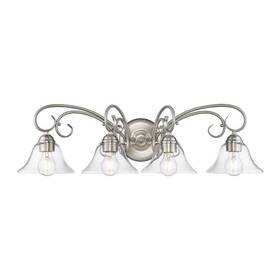 8606-ba4 Golden Lighting Vanity 9 Inch Eco-incandescent Dimmable Clear Glass Metal Pewter
