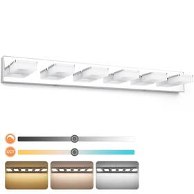 9811-lk Goodate 3 Colors Dimmable Bathroom Light Fixtures Over Mirror Led Chrome Vanity Ligh