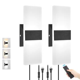 Ykl-02 Goodate Plug In Wall Sconces With Adjustable 3000k-6500k Colors 10-100 Brightness W