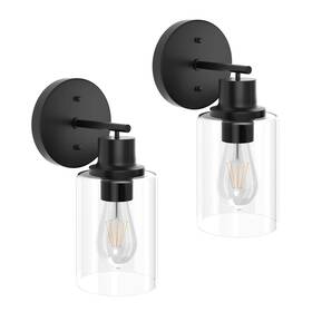 J0024 Gordnwe Set Of 2 Bathroom Wall Sconce Matte Black Vanity Light Modern
