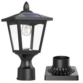 Pl007 Greluna Solar Post Lights 6000k Dusk To Dawn Lamp Light With Pier Mount B