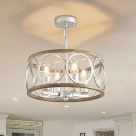 Gs0003tyrup4sl40 Guang Shuo Light Fixture Ceiling Mount 4-light Farmhouse Metal Semi Flush