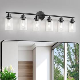 Gu-111-qgh-6 Guliaofo 6-light E26 Black Bathroom Vanity Lights Modern Light Fixtures With