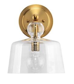 Ls4hudsonbr Gwg Outlet Hudson Wall Sconce With Brass Metal And Clear Glass