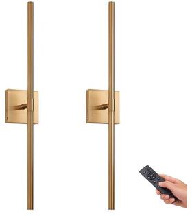 Gw211g-2 Gwoner Battery Operated Led Wall Sconces Set Of 2 25 Inch Wireless Rechargeable Gold Wa
