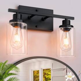 Gzbeini 783911347371 2 Light Bathroom Fixtures Black Vanity Lights For Over