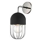 H145101-pn-bk H145101 Mitzi Haley High Wall Sconce With Metal Cage 806134837402