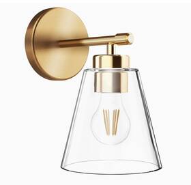 Hamilyeah 726324298816 Brushed Gold Wall Sconce Bathroom Glass Modern Lighting Fixtures