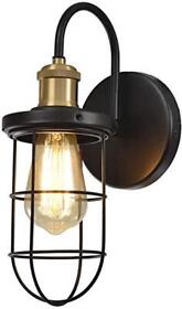 Hamilyeah Industrial Sconces Wall Lighting With Cage Hardwired Sconce