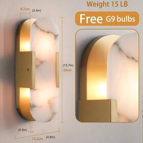 Hamm Ohniyou Inc 279094378610 Kayla 13.8 Inch 2-lights Gold Modern Vanity Light With Luxury